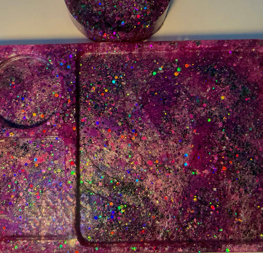 Handmade Resin Rolling Tray Set | Custom Colours Available | Glitter Design | Gift Idea | Personalised Gifts & Memorial Creations | My Store