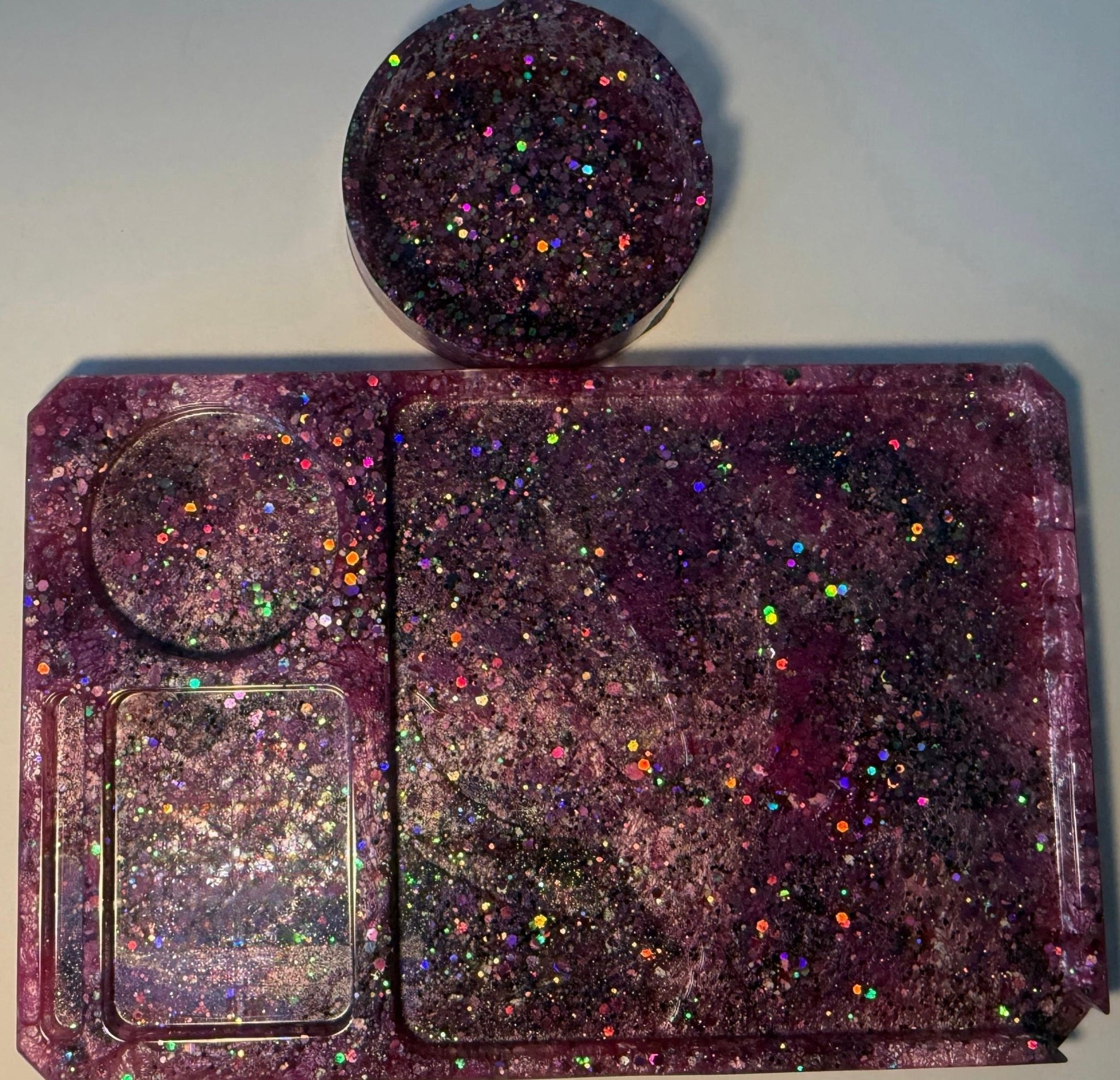 Handmade Resin Rolling Tray Set | Custom Colours Available | Glitter Design | Gift Idea | Personalised Gifts & Memorial Creations | My Store