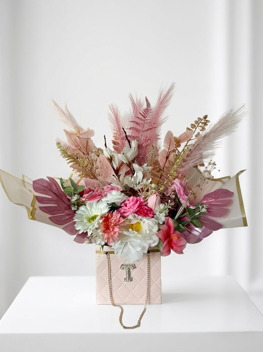 Luxury Forever Flower & Pampas Gift Box | Personalised Floral Arrangement | Custom Keepsake Gift | Personalised Gifts & Memorial Creations | Ne and Me Handmade