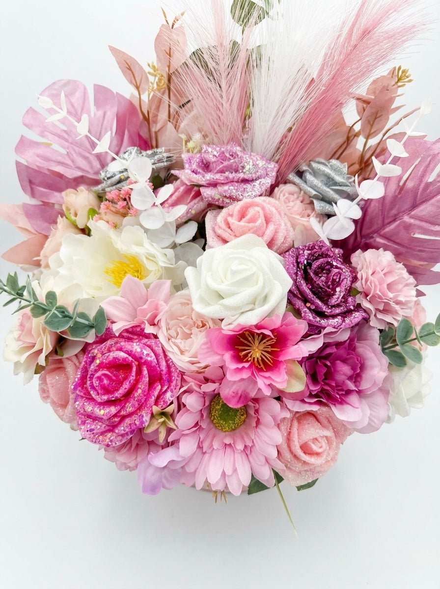 Luxury Forever Flower & Pampas Gift Box | Personalised Floral Arrangement | Custom Keepsake Gift | Personalised Gifts & Memorial Creations | Ne and Me Handmade
