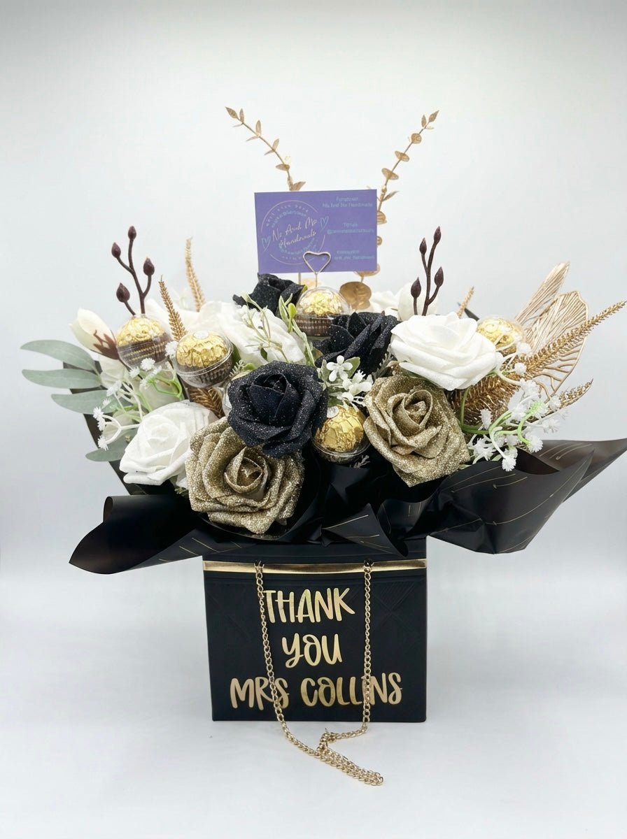 Personalised Flower Bouquet Gift | Handmade Rose Arrangement | Optional Chocolate Add - On | Personalised Gifts & Memorial Creations | Ne and Me Handmade