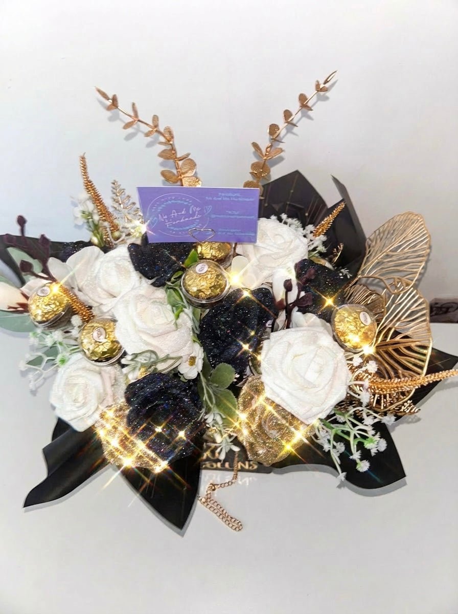 Personalised Flower Bouquet Gift | Handmade Rose Arrangement | Optional Chocolate Add - On | Personalised Gifts & Memorial Creations | Ne and Me Handmade