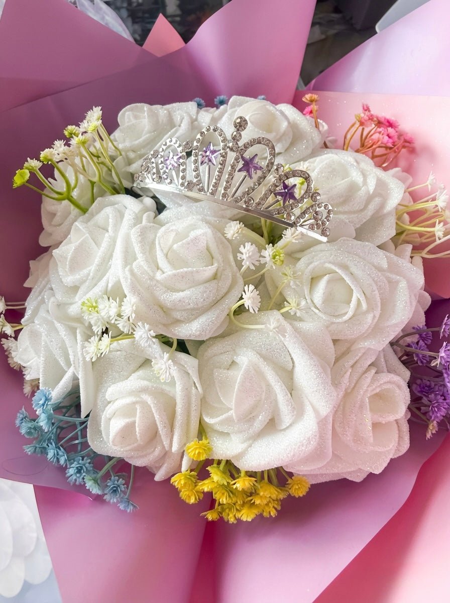 Personalised Flower Bouquet Gift | Handmade Rose Arrangement | Optional Chocolate Add - On | Personalised Gifts & Memorial Creations | Ne and Me Handmade