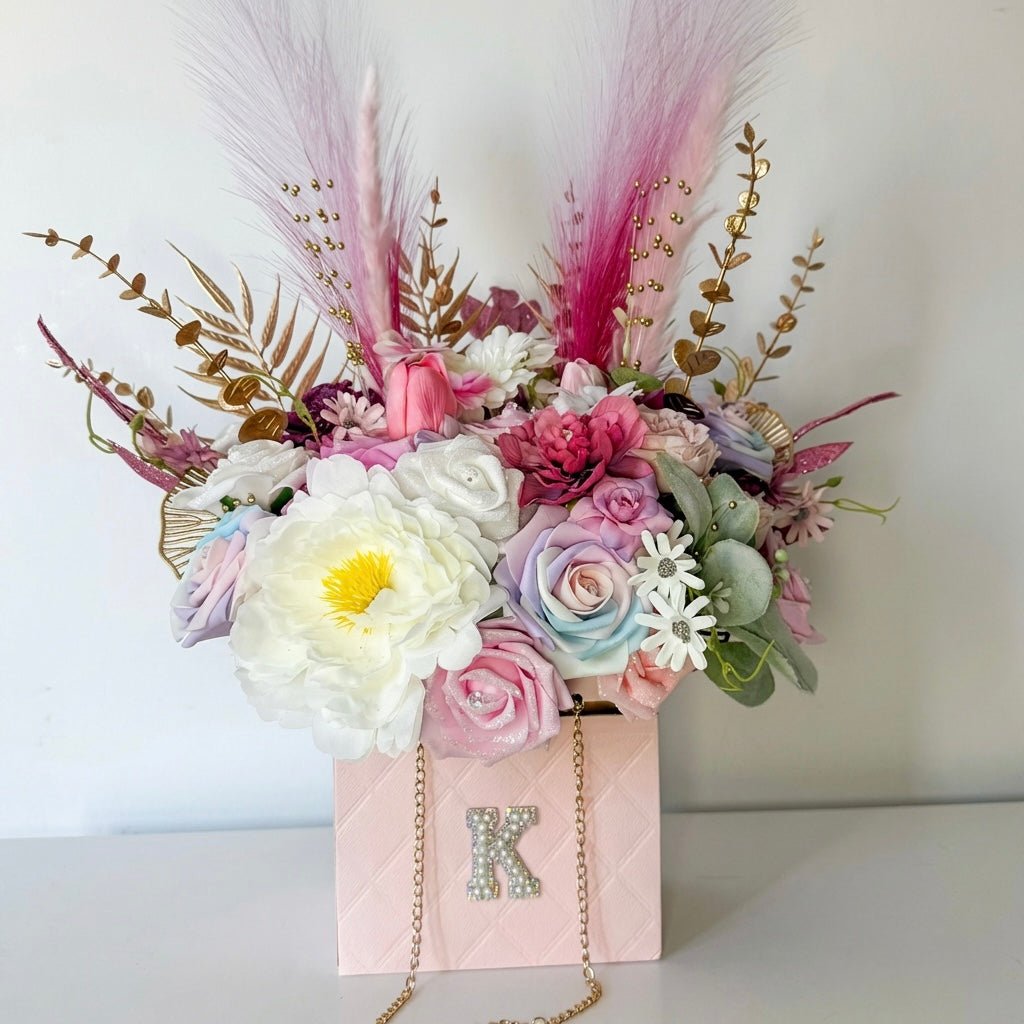 Personalised Flower Bouquet Gift | Handmade Rose Arrangement | Optional Chocolate Add - On | Personalised Gifts & Memorial Creations | Ne and Me Handmade