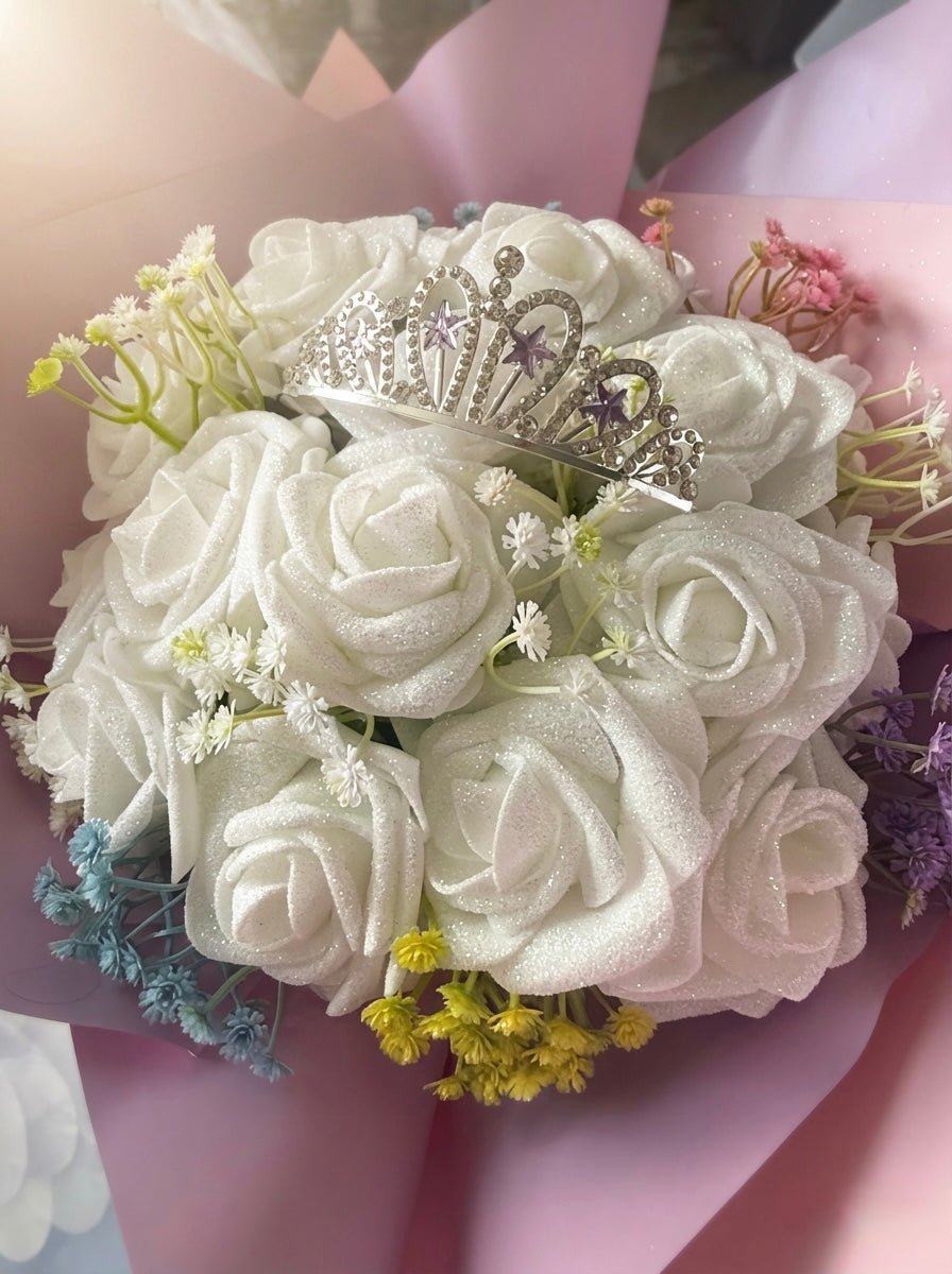 Personalised Flower Bouquet Gift | Handmade Rose Arrangement | Optional Chocolate Add - On | Personalised Gifts & Memorial Creations | Ne and Me Handmade
