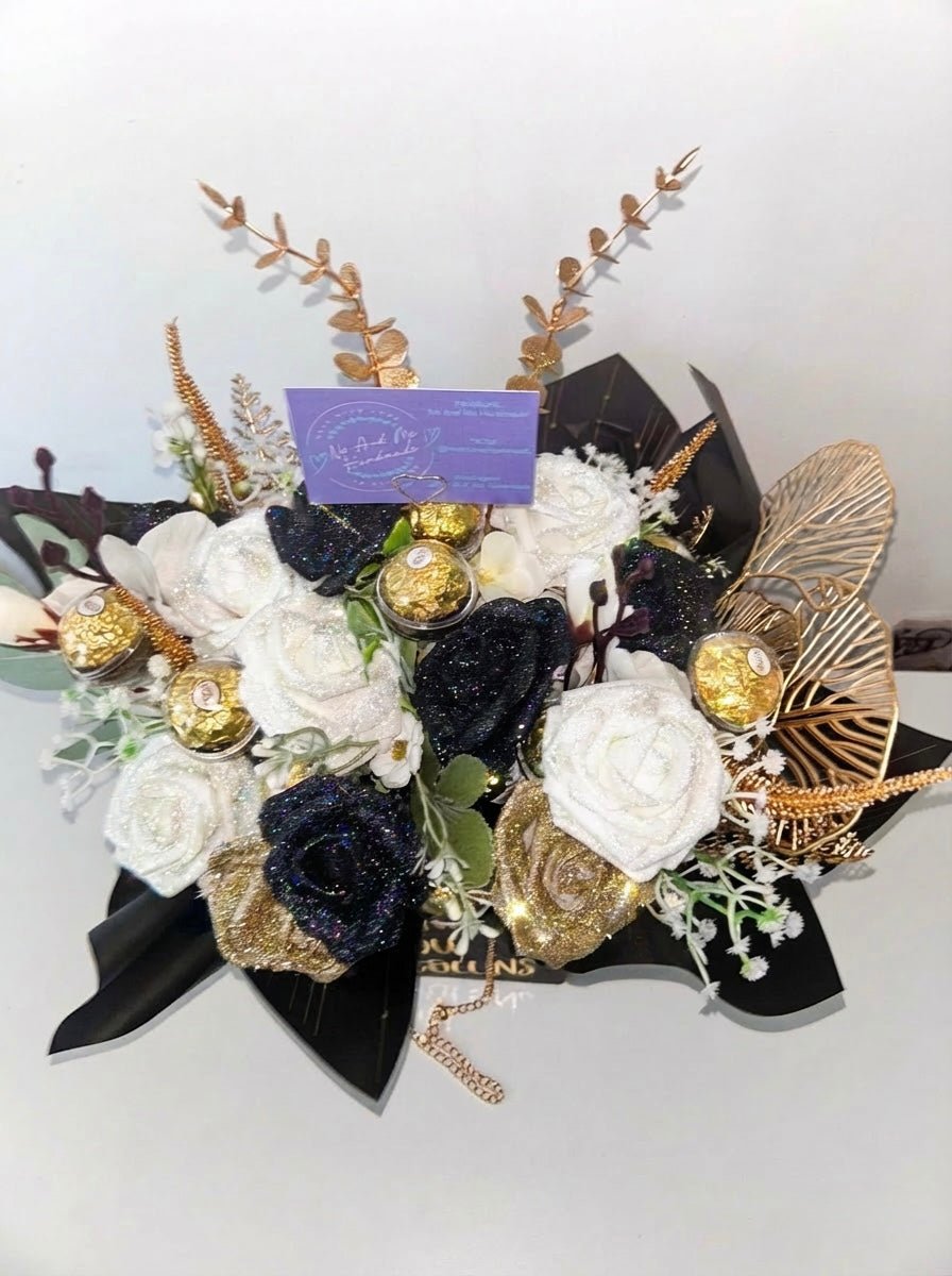 Personalised Flower Bouquet Gift | Handmade Rose Arrangement | Optional Chocolate Add - On | Personalised Gifts & Memorial Creations | Ne and Me Handmade