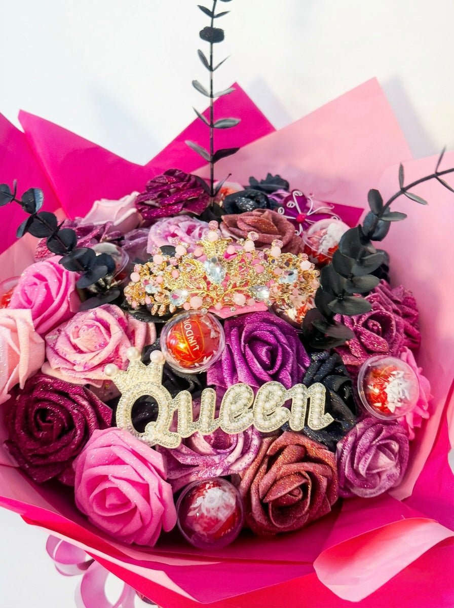 Personalised Flower Bouquet Gift | Handmade Rose Arrangement | Optional Chocolate Add - On | Personalised Gifts & Memorial Creations | Ne and Me Handmade